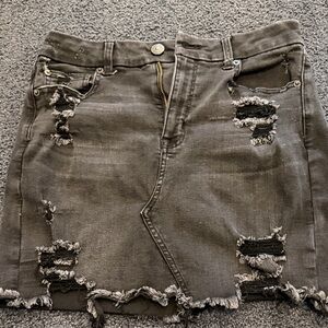 American Eagle Outfitters Distressed Black Mini Skirt